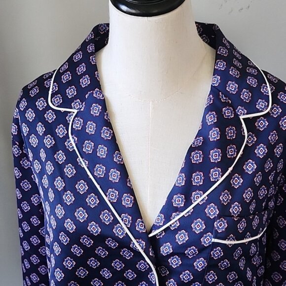 J. Crew Factory Navy Blue Print Pajama Top NWT - Picture 5 of 12